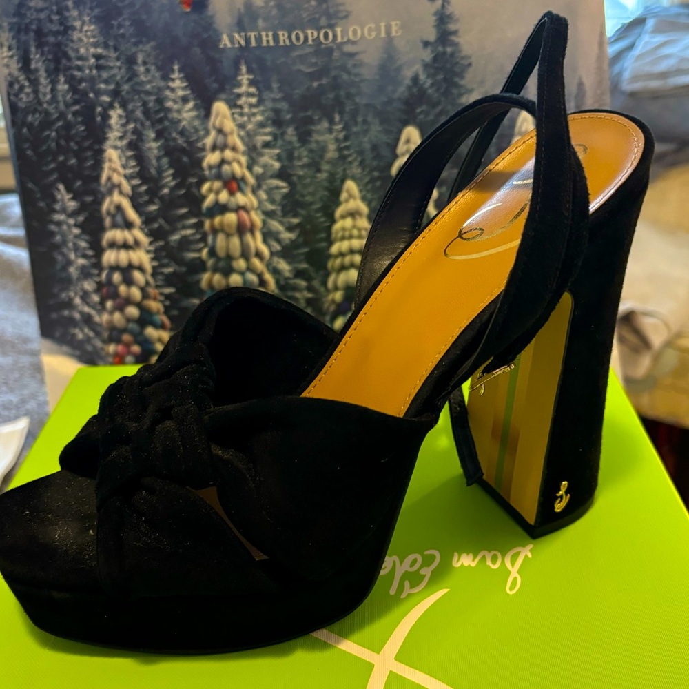 Sam Edelman Kristin Black Suede Platform. Worn once !!!! SZ. 8.5